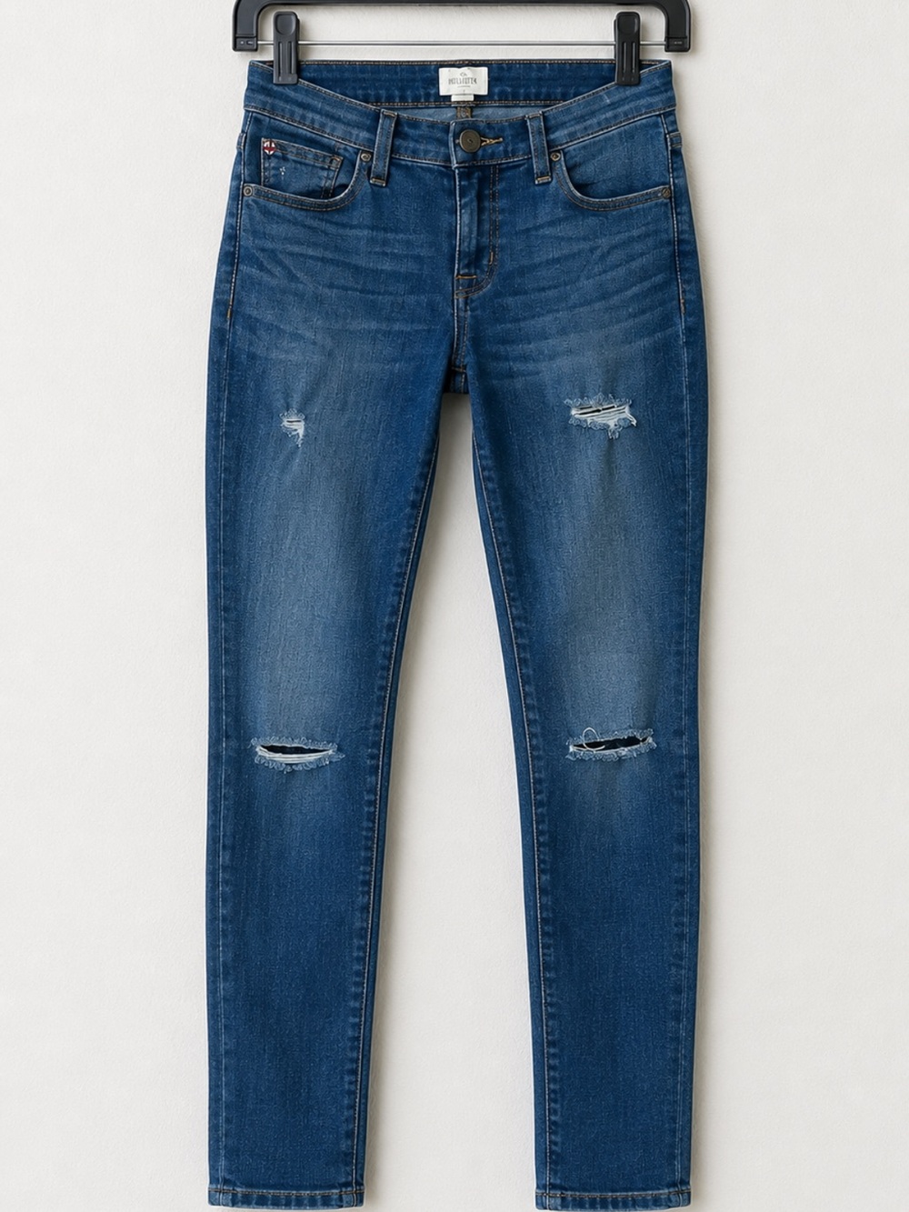 Hudson Krista Ankle Super Skinny Jeans Size 24 Distressed Blue Stretch Denim Y2K